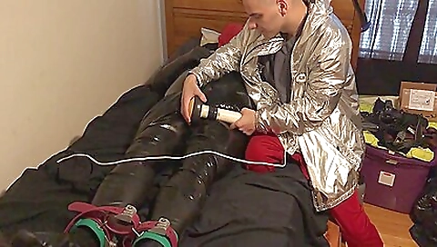 Jun 15 2022 - Rubber Boy In Rubber Has Fun With My Sweaty Shirt In Some Light Bondage